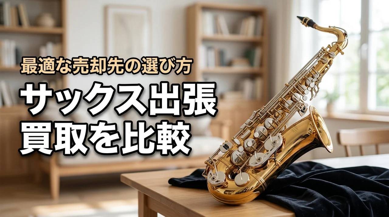 サックスの出張買取はどこがいい？宅配や店頭との違いを比較して最適な売却先を解説（記事のアイキャッチ画像）