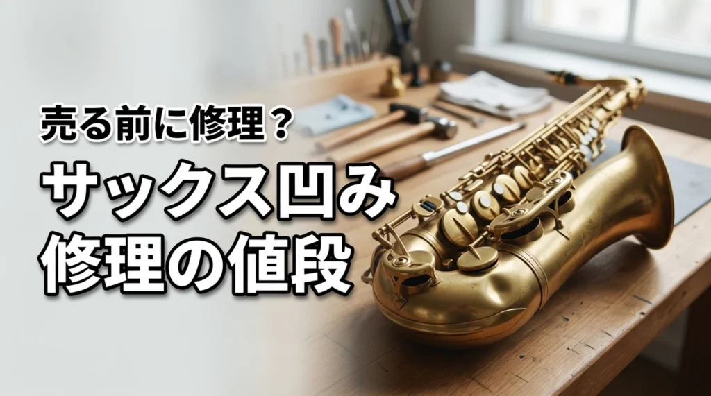 サックスの凹み修理の値段が気になる？売る前に修理すべき状態を解説（記事のアイキャッチ画像）