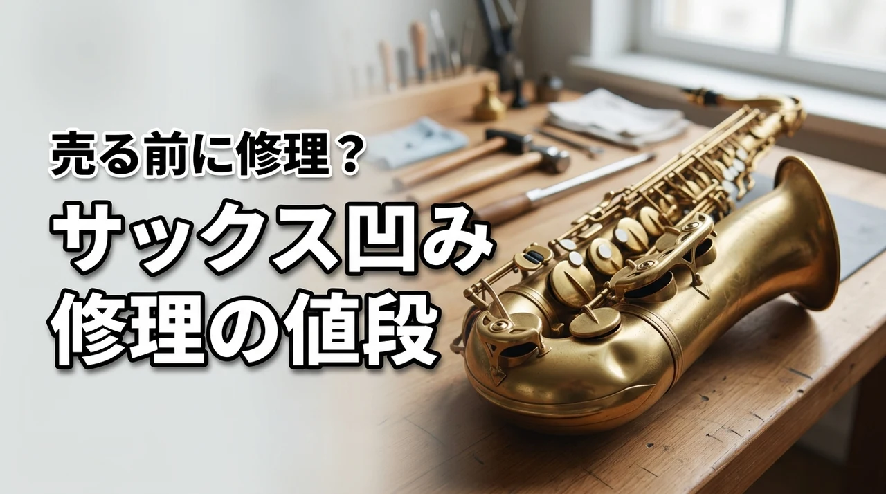 サックスの凹み修理の値段が気になる？売る前に修理すべき状態を解説（記事のアイキャッチ画像）